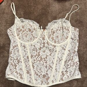 House of CB white lace corset